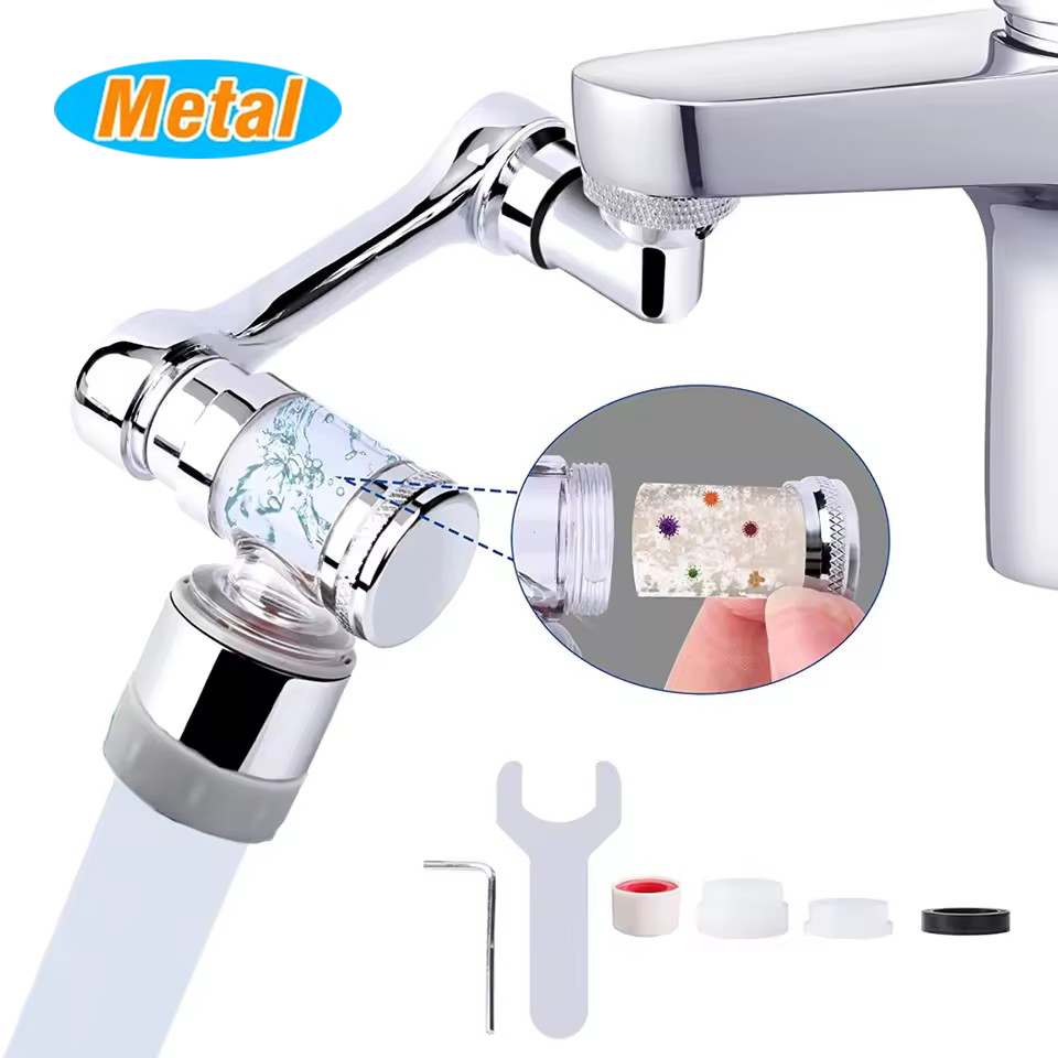 Basin Mixer Tap - Metal Universal Faucet Extender with Filter