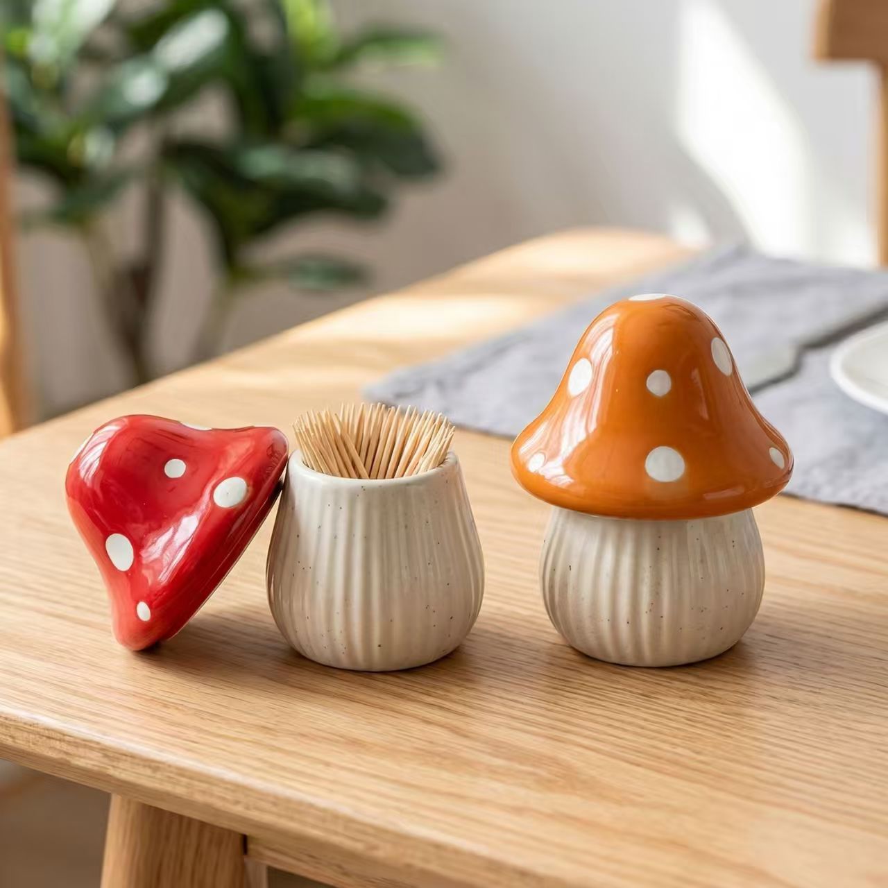 Cartoon Mushroom Ceramic Stora - Home Bathroom Organizer recension och pris