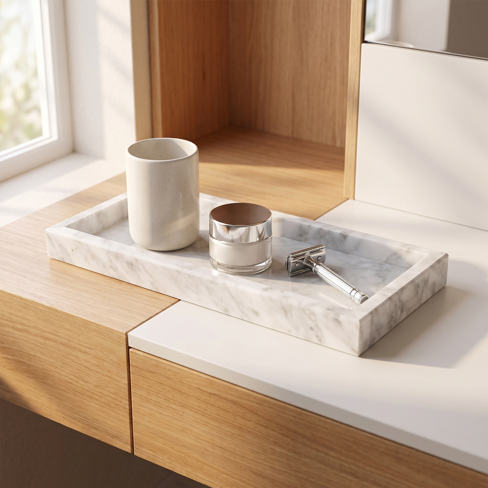 12x5 Rectangle Marble Tray Van - Home Bathroom Organizer recension och pris