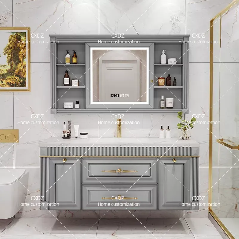 American Oak Rock Slab Seamles - Home Bathroom Vanity Combo recension och pris